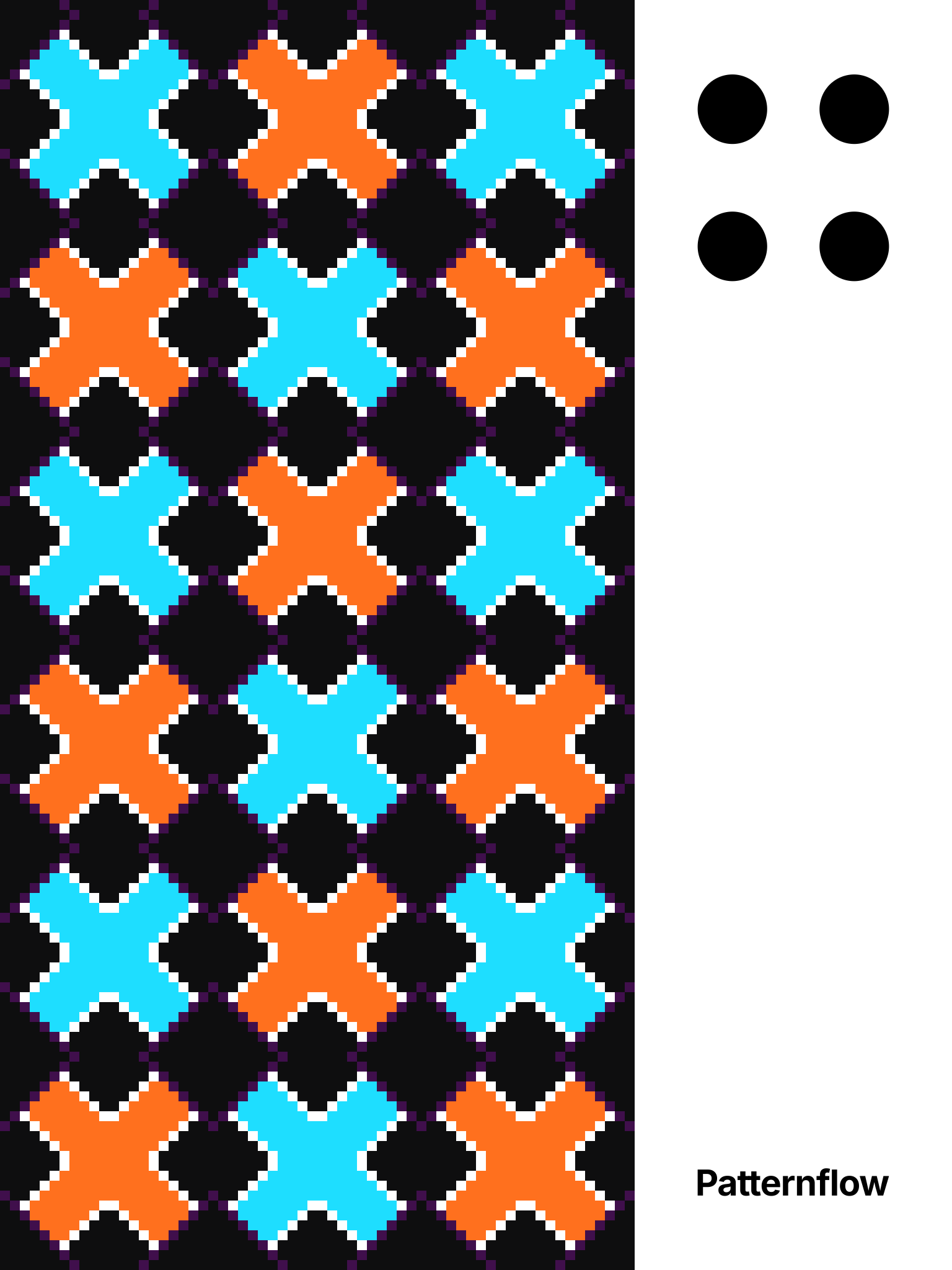 Crosswork, up close: a part of the pattern, light by light