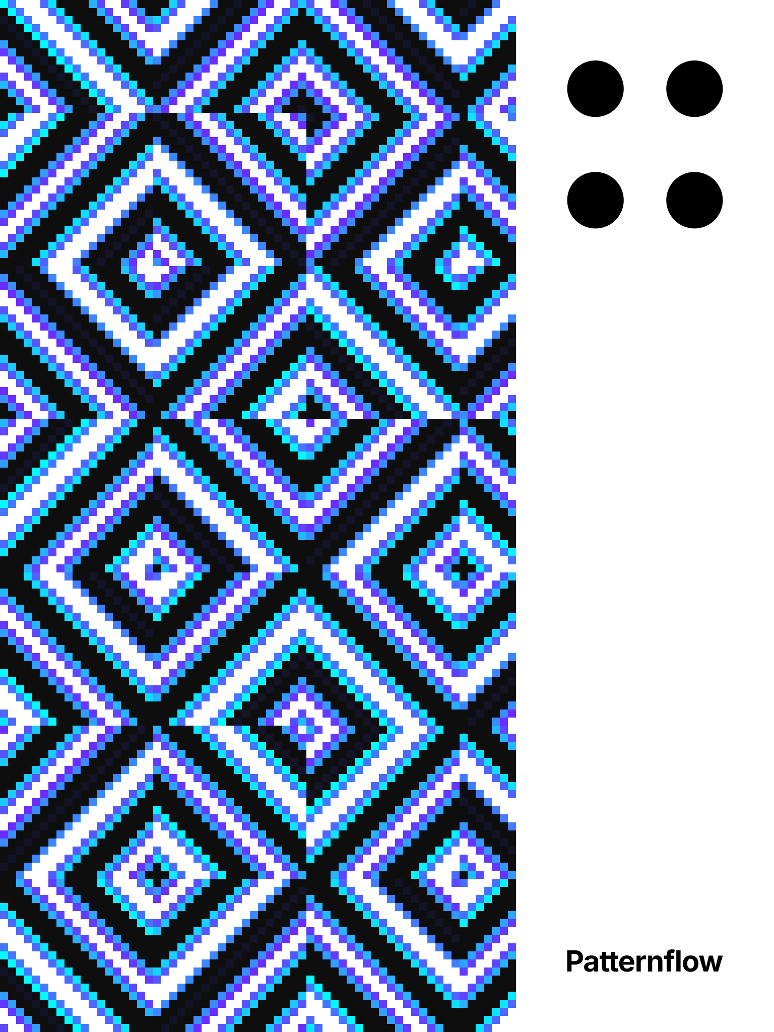 Diamond Lattice, up close: a part of the pattern, light by light