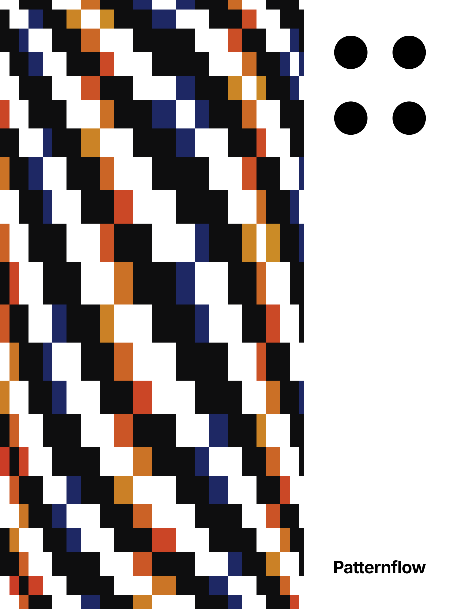 Mirror Weave, up close: a part of the pattern, light by light