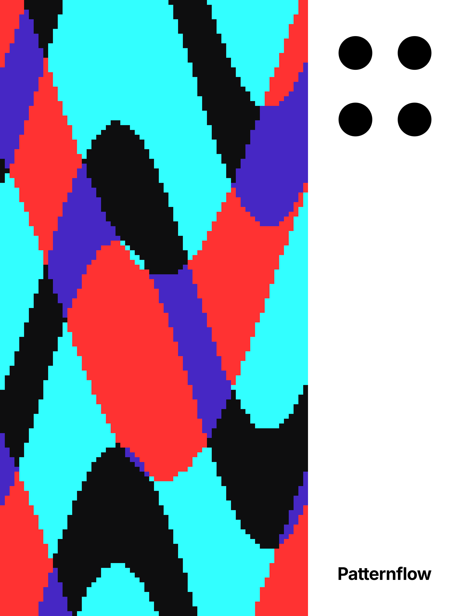 Shifting Bands, up close: a part of the pattern, light by light